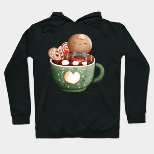 Adorable Christmas Gingerbread Man Bath In A Teacup With Candy Hoodie